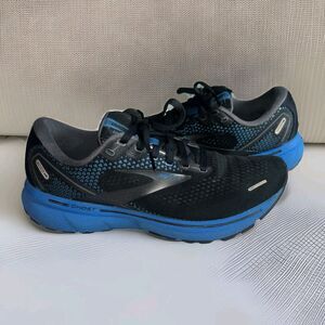 Brooks Ghost 14 Shoes Men Size 9.5 Black Blue Running Sneaker Casual 1103691D056